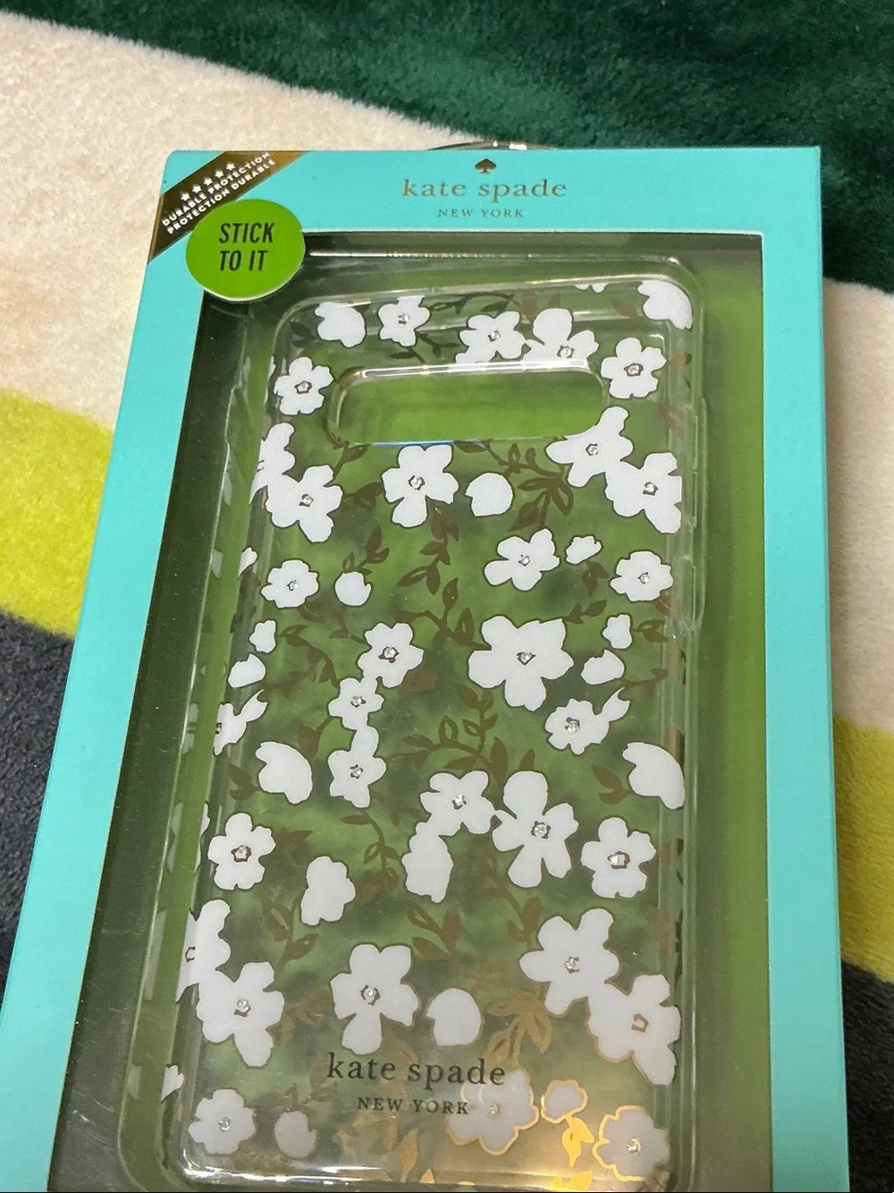 Kate Spade Green Floral Clear Samsung Case & OtterBox Symmetry Clear Case Bundle